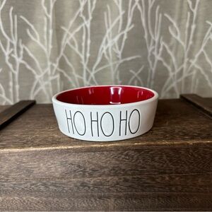 Rae Dun Ho Ho pet dog cat Festive Red and White Holiday Bowl